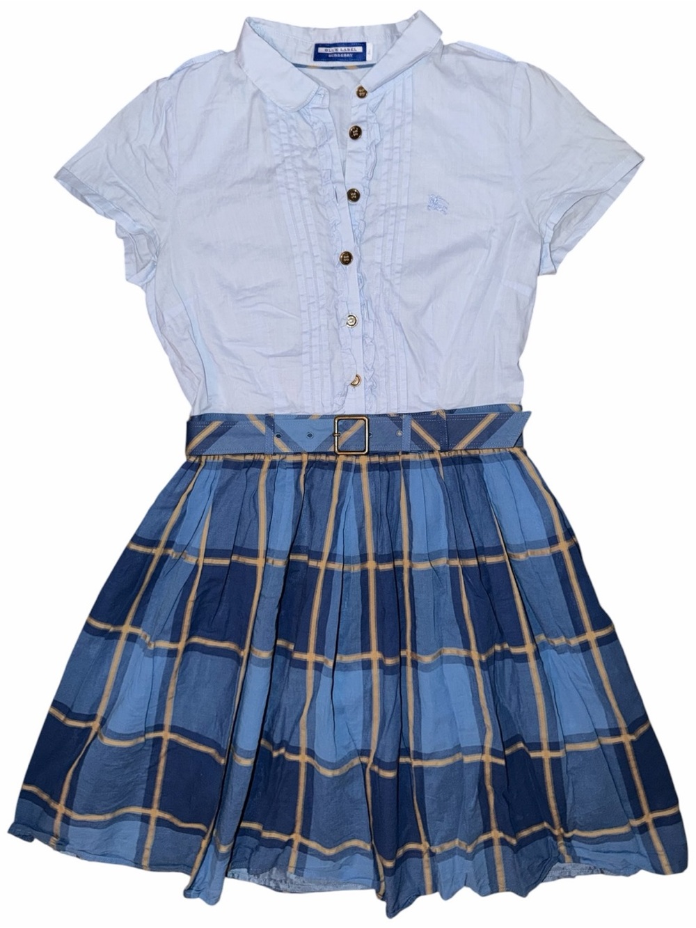 Burberry Plaid Belted Mini Dress